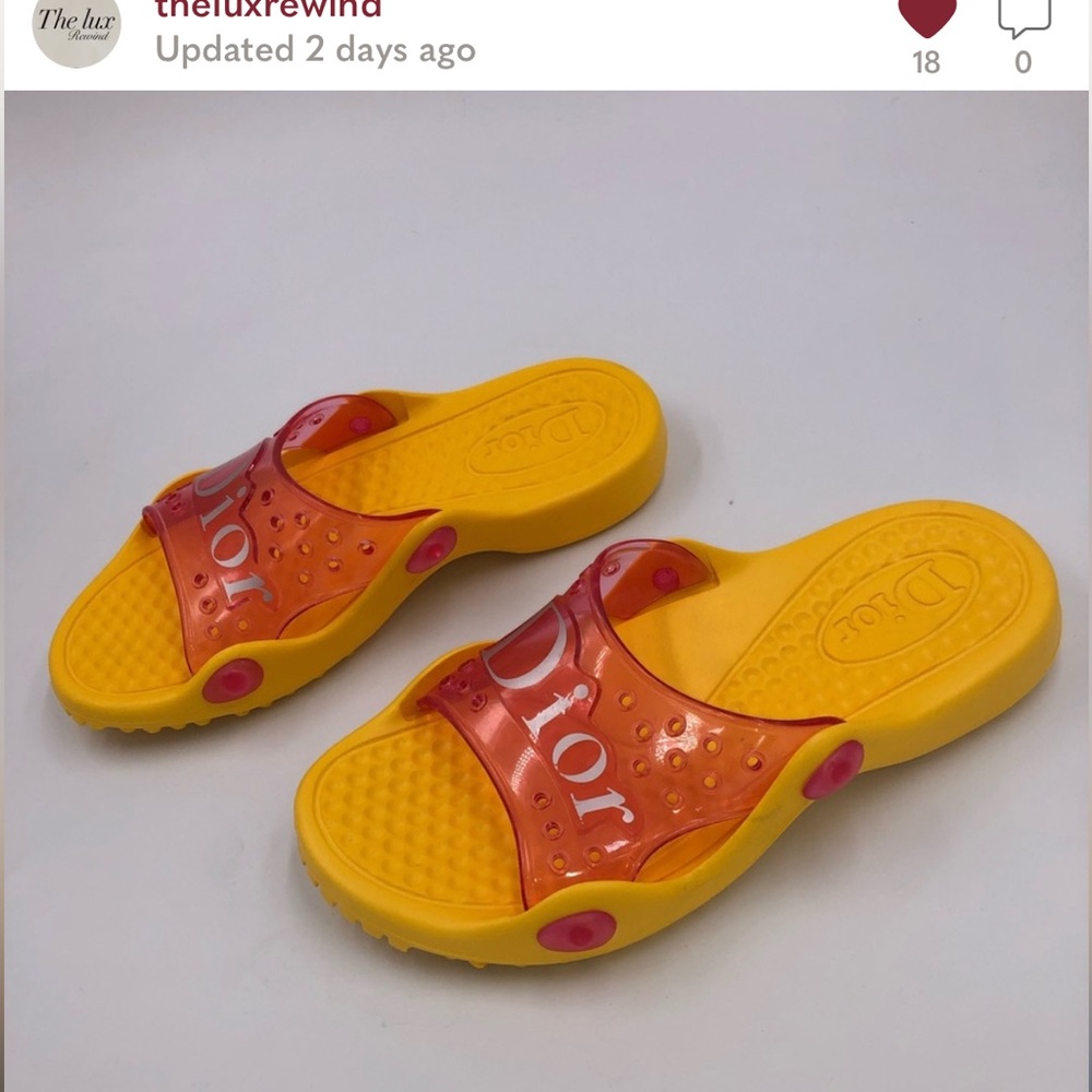 Dior Yellow and Orange Slide Sandals - Picture 11 of 11